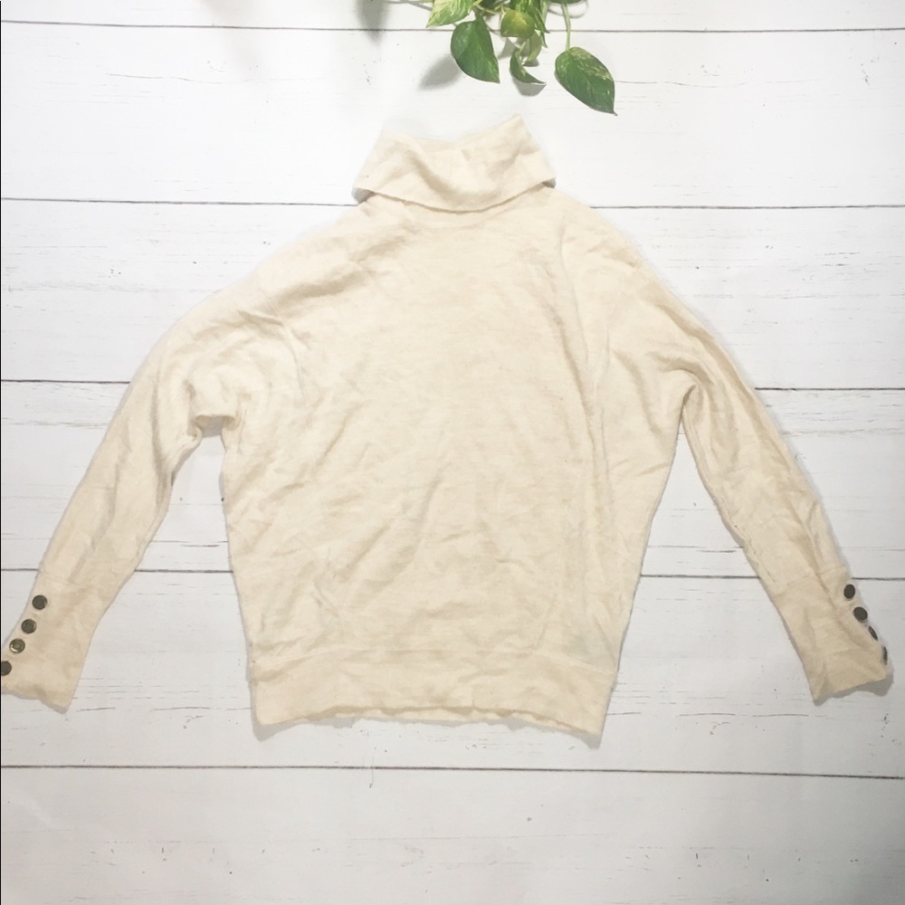 Anthropologie Cream turtleneck wool sweater size s - Picture 2 of 11